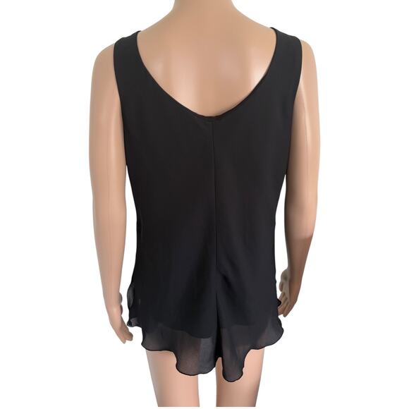 Y2K Style Cowl Neck Chiffon Top 10 Whimsigoth Fairy Grunge Simple Blouse Black - Picture 3 of 6